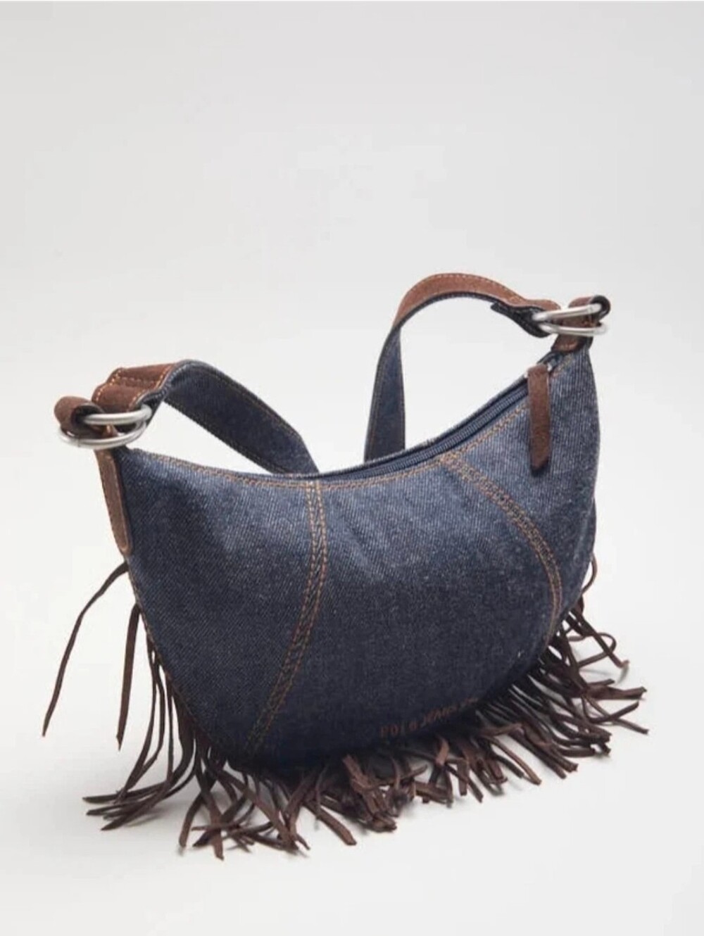 Vintage Y2K Polo Jeans Co. Ralph Lauren Denim Fringe Western Shoulder/ Handbag